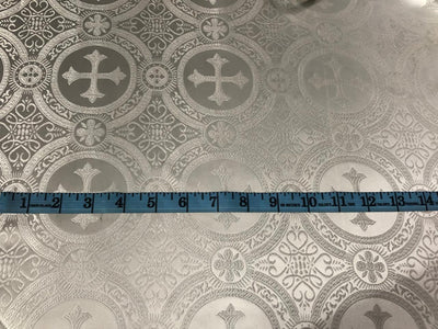 Brocade fabric VESTMENT 60" wide IVORY CROSSES BRO963