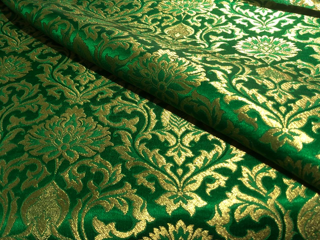 Brocade  fabric 44" wide all over jacquard ~ Dark green  BRO828[2]new