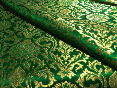 Brocade  fabric 44" wide all over jacquard ~ Dark green  BRO828[2]new