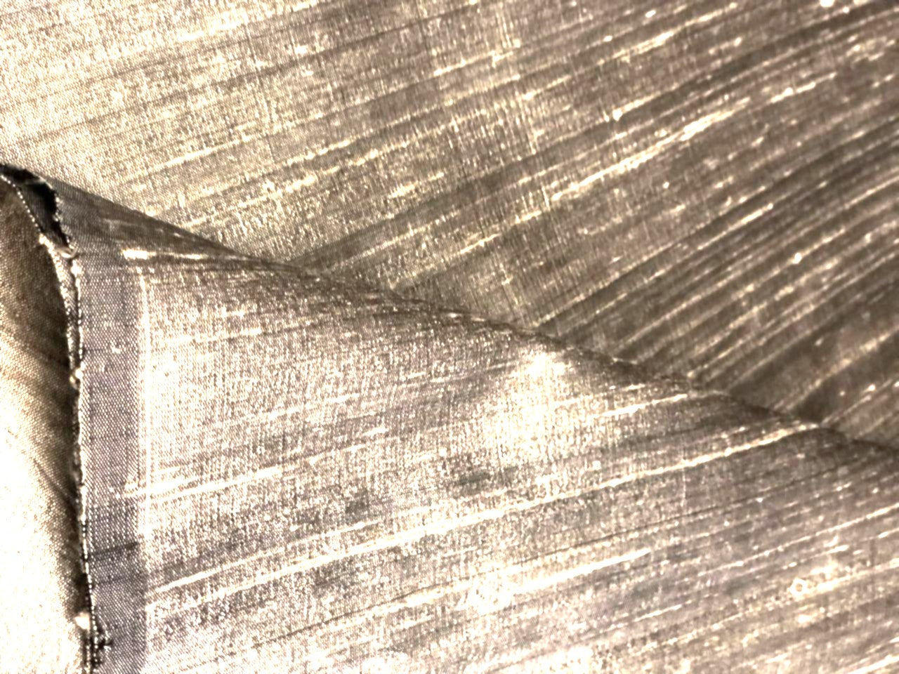 100% Pure silk dupioni fabric golden cream x black  color 54" wide with slubs MM129[3]