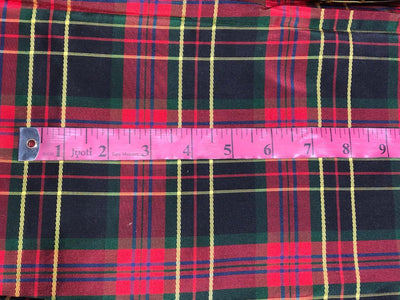 100% silk Dupion RED ,GREEN, NAVY and  YELLOW   Plaids fabric 54" wide DUPNEWC26[2]