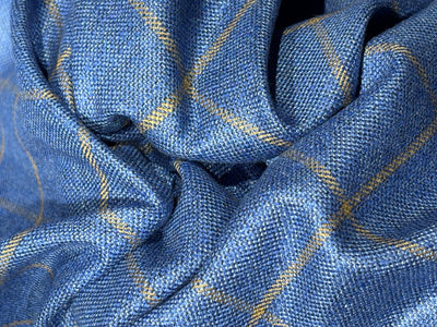 Suiting Huddersfield blend — 100% bamboo available in 2 colors Grey with a dash of purple and blue with mustard[17755/56]