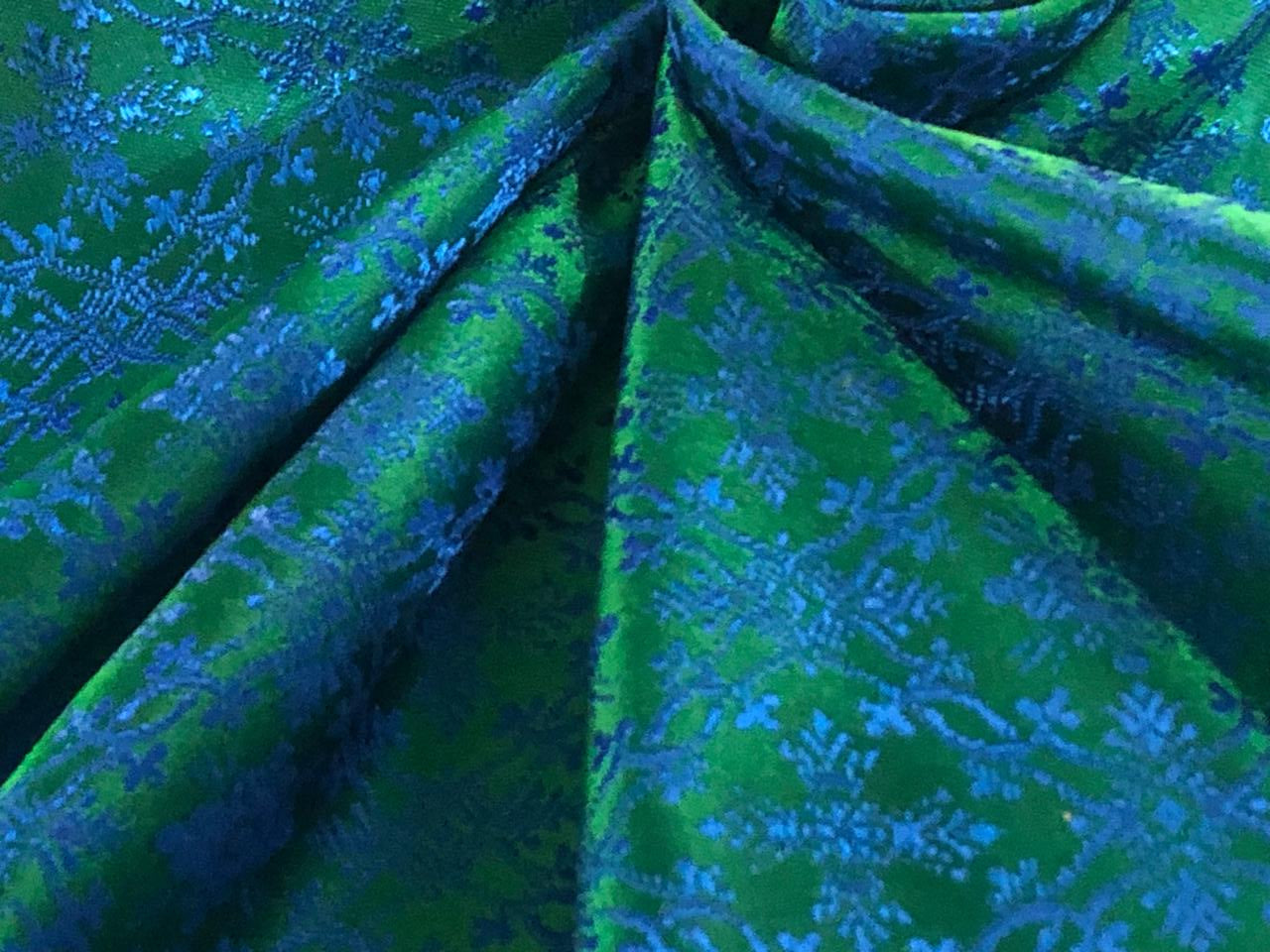 Brocade Fabric Green &amp; Blue color Vestment Design