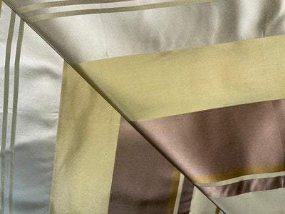 SILK TAFFETA FABRIC SHADES OF GOLD AND ONION PINK WITH SATIN STRIPES 54&quot; wide TAF#S64[1]
