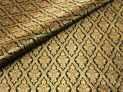 Silk Brocade fabric with subtle gold metallic jacquard motifs44" wide available in 4 colors rosy brown ,rust, bottle green and purple BRO1104