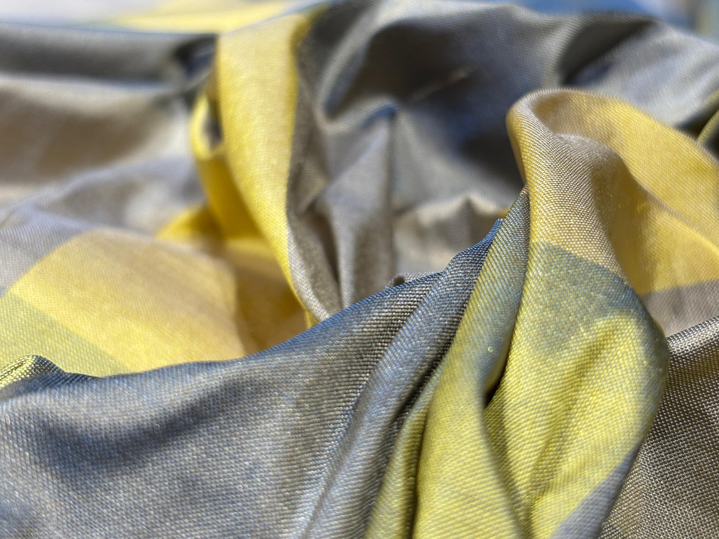 SILK Dupioni Fabric blues, gold and green Color Plaids 54" WIDE DUPNEWCROLL31