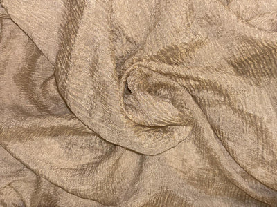 100% silk crepe rich ivory CRUSH jacquard with subtle white gold jacquard  44" wide [18401]