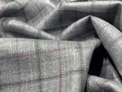 Suiting Huddersfield blend — 100% bamboo available in 2 colors Grey with a dash of purple and blue with mustard[17755/56]