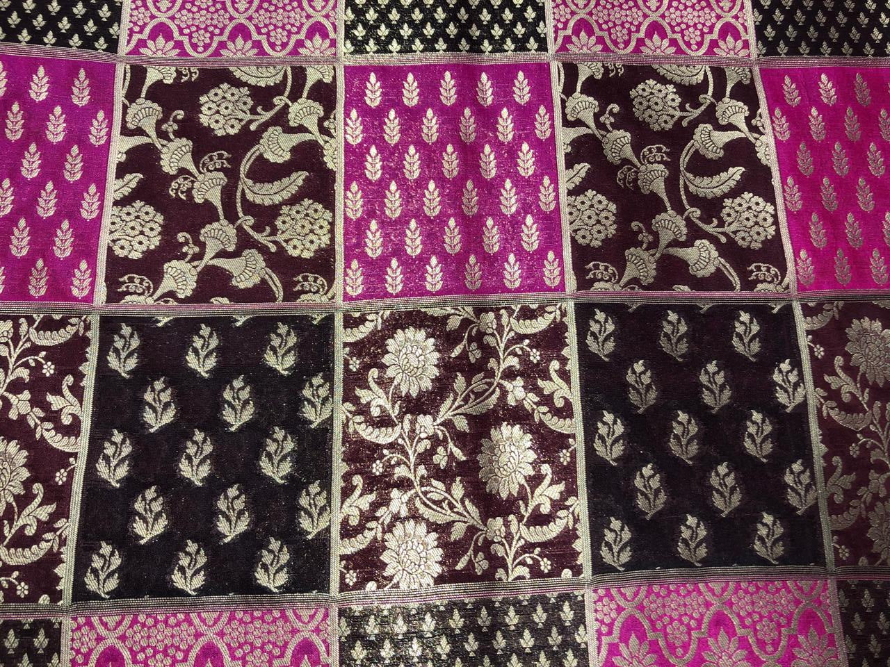 Silk Brocade fabric multi colour jacquard 44" wide BRO1071 available in 8 different color combinations[BRO1071[1-8]]