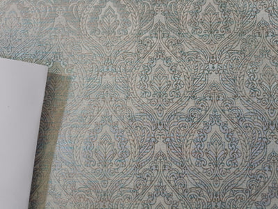Silk Brocade jacquard fabric dark ivory with subtle metallic blue and pink color 58" wide BRO872[3]