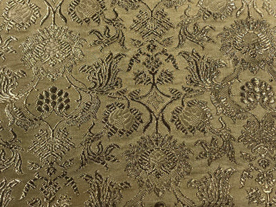 Silk Brocade fabric gold color with metallic gold jacquard 44" wide BRO931[5]