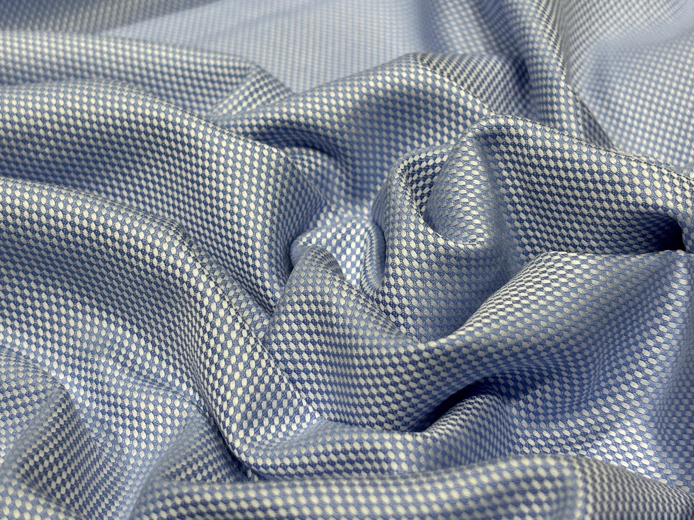 100% Superfine Giza Cotton Italian  MONTI Shirting ,Pre Shrunk dobby 58" wide available in 2 colors white and powder blue [17782/83]