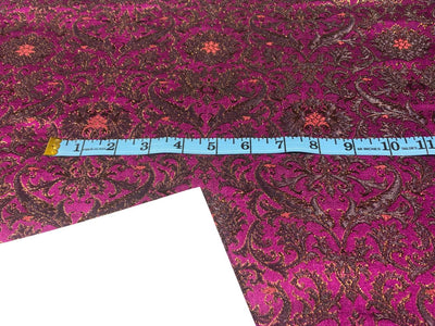 Silk Brocade King Khab fabric 36" wide DARK PURPLE,BLACK AND METALIC BRONZE  BRO957[5]]