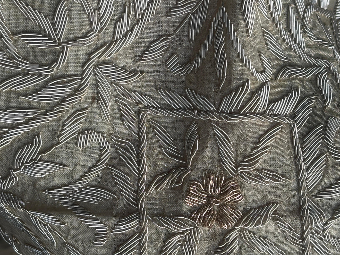 Table  Cover in gold tissue square 37 inch x 37 inch full zardozi embroidered gold [17688]