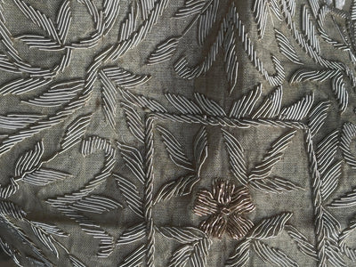 Table  Cover in gold tissue square 37 inch x 37 inch full zardozi embroidered gold [17688]