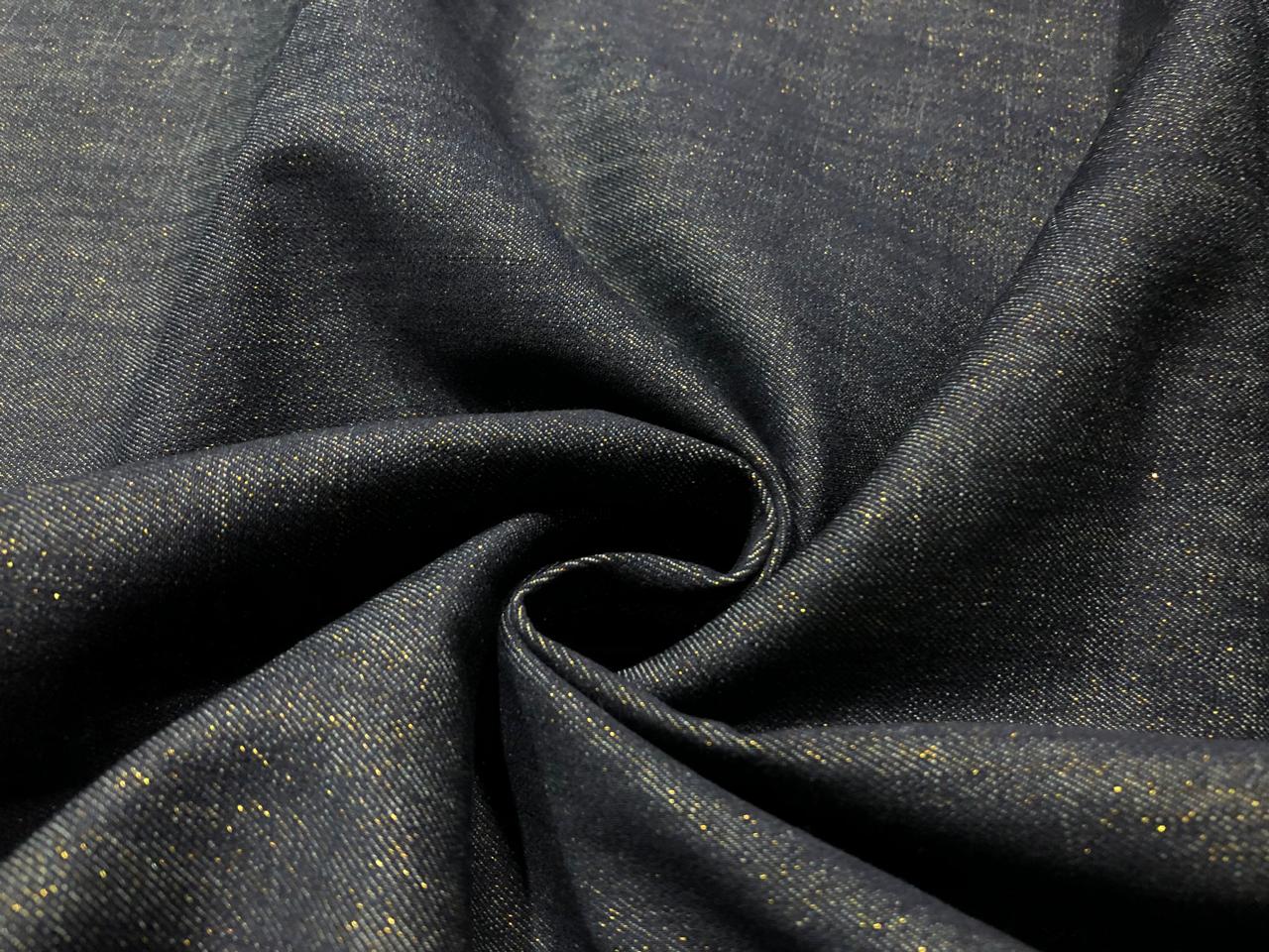 100% Cotton Denim WITH GOLD SHIMMER  Fabric 58" wide  [16864]