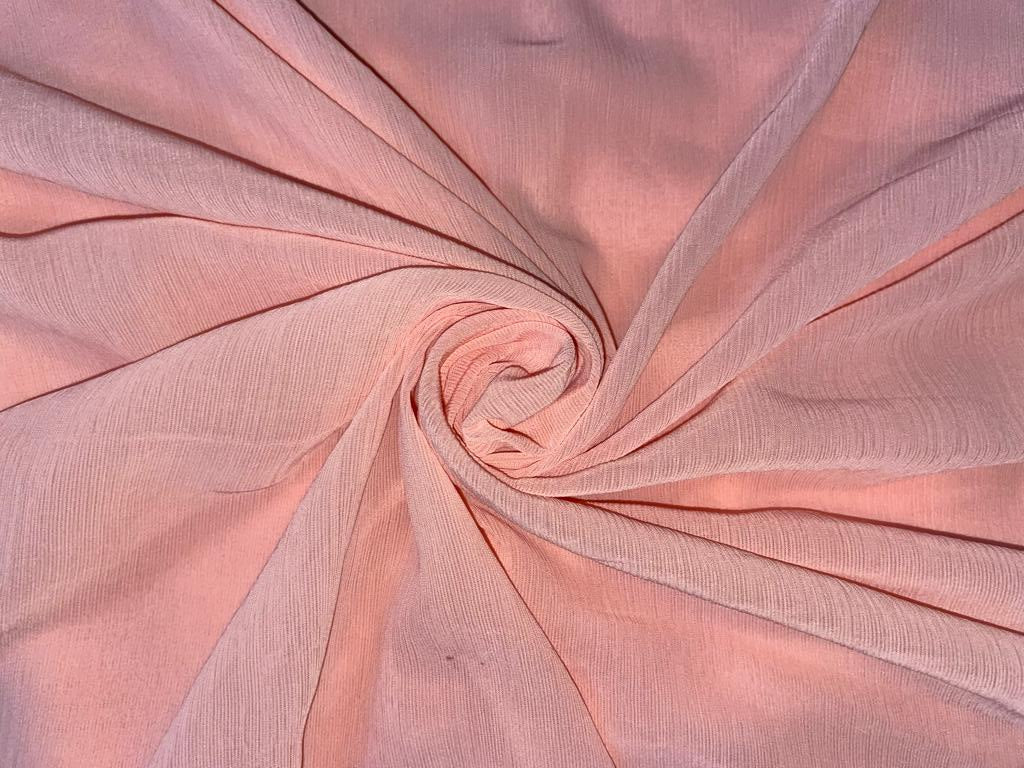 Georgette fabric -YORYU Imported pleated dyed georgette available in two colors red and pastel peach [14036]/[14037]