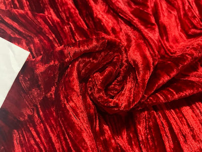 100% Crushed Velvet Fabric 44" wide available in  3 colors [Red Wine/bright red/ navy] [10286/15346]