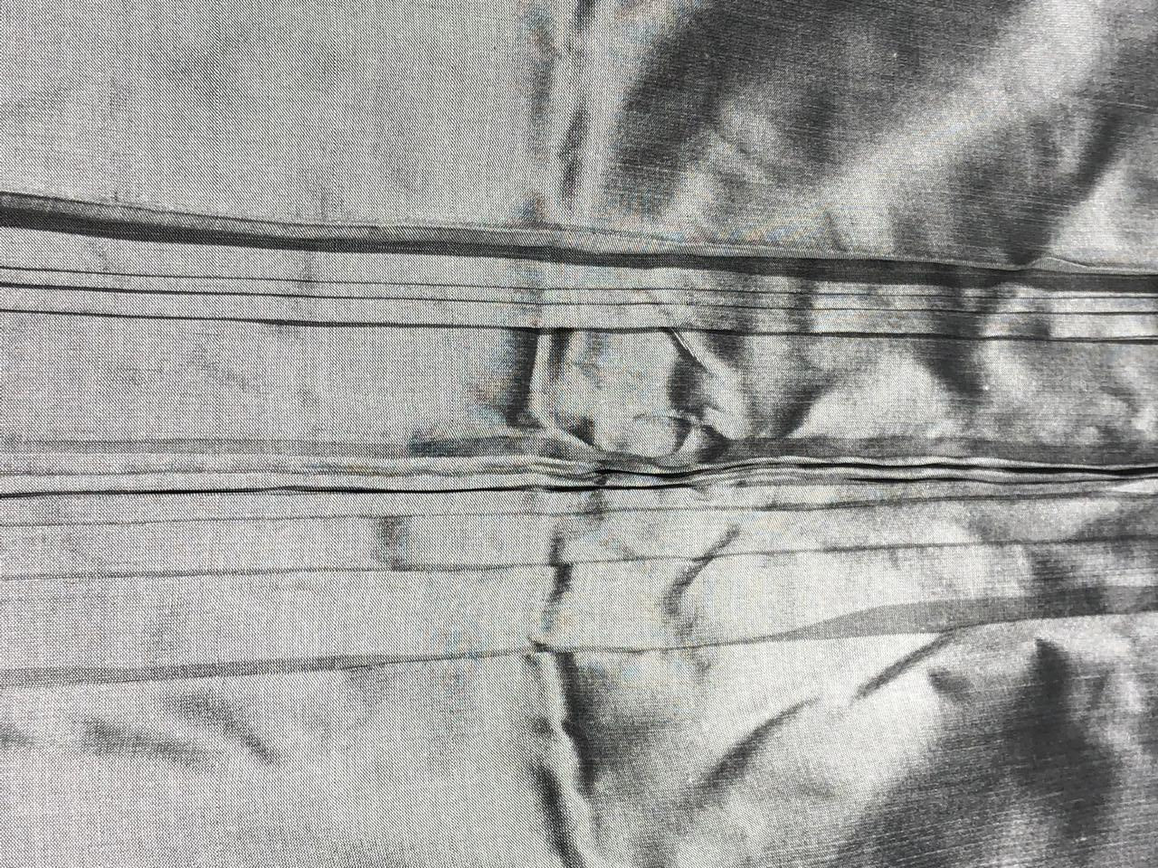 Silk Dupioni fabric SILVER [silver grey x ivory]  color 54" wide DUP426