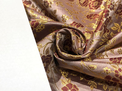 Silk Brocade fabric 44" wide floral Jacquard with metallic gold available in 2 colors BRO937[1/2]