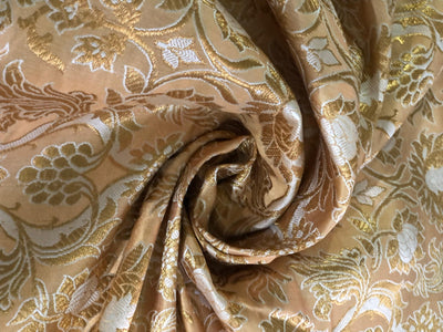 Silk Brocade fabric dark gold x metallic gold color 44" wide BRO1036[1]