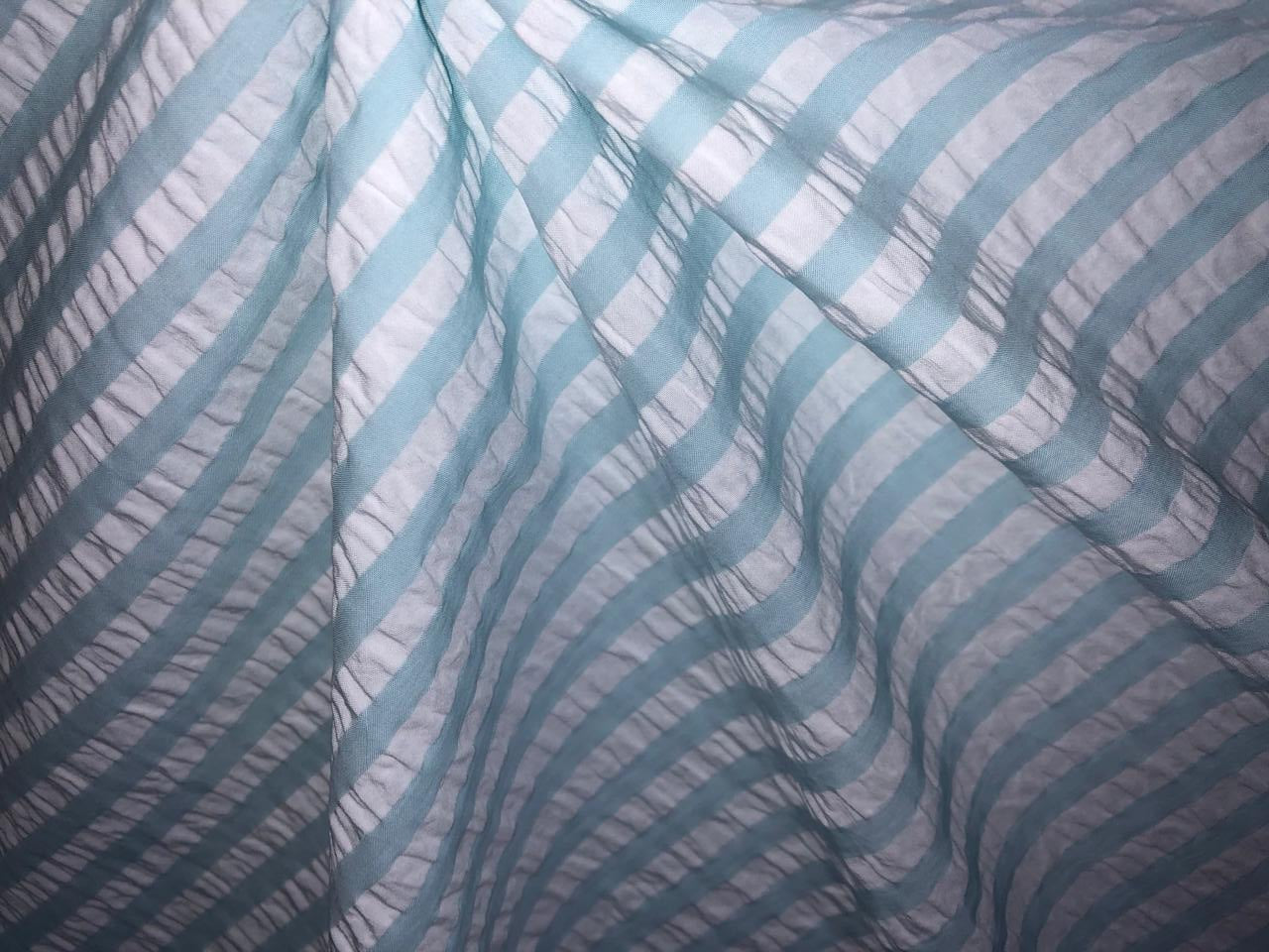 Vercelli Italian cotton seersucker fabric 58" wide available in white / multi/ blue /fawn /baby pink/ sky blue and bright blue seersucker stripes