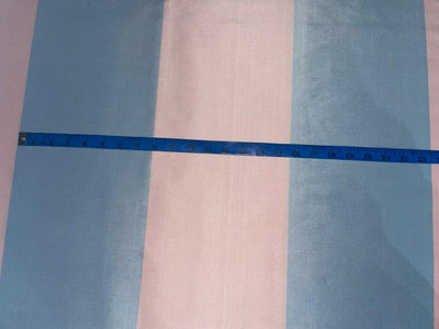 100% Silk Dupion Pastel Pink and Blue stripes 44" wide DUPNEWS11