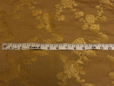 Silk Brocade fabric gold with gold and silver floral jacquard BRO1100[4]
