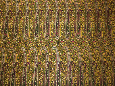 Silk Brocade fabric  intricate paisley jacquard in 4 color color schemes green ,red/ BRO1084