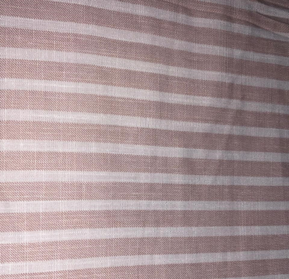 Cotton Viscose  Linen  biscuit and ivory stripe  Fabric 58" wide [17290]