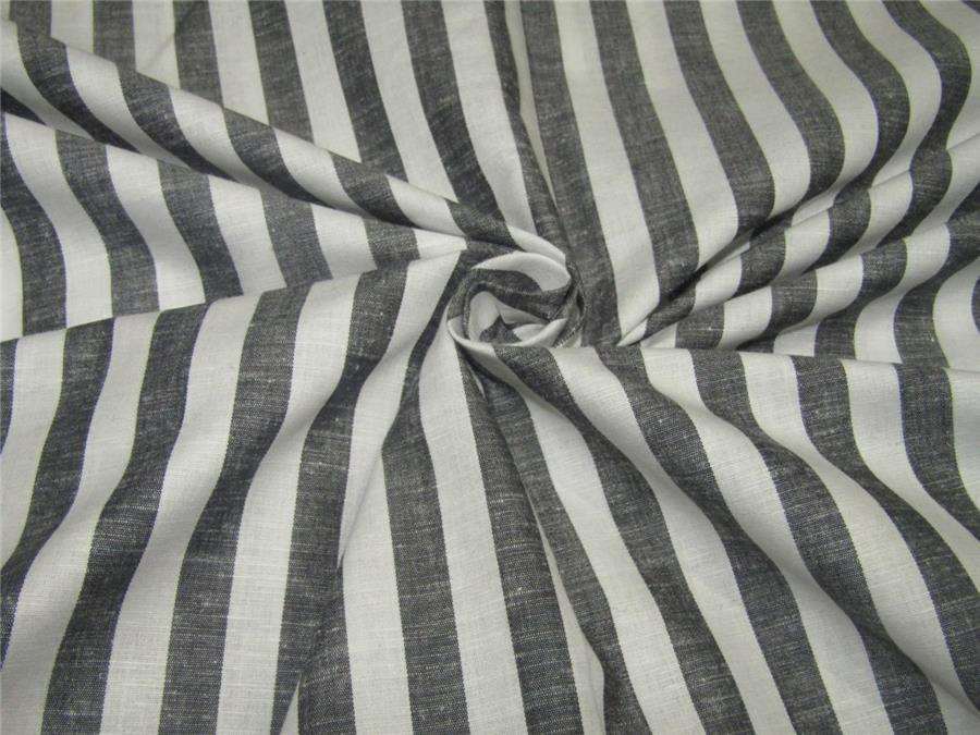 100% Cotton Yarn Dyed Stripe black x white Mill Made 58&quot; wide