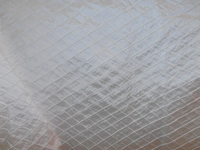 100%  Dupioni SIik  fabric 54" wide PINTUCKS natural white DUP19[2] [349]