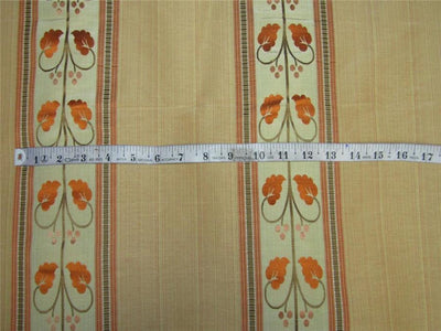 100% silk taffeta jacquard stripe gold X orange with brown color54" wide TAFSJ5