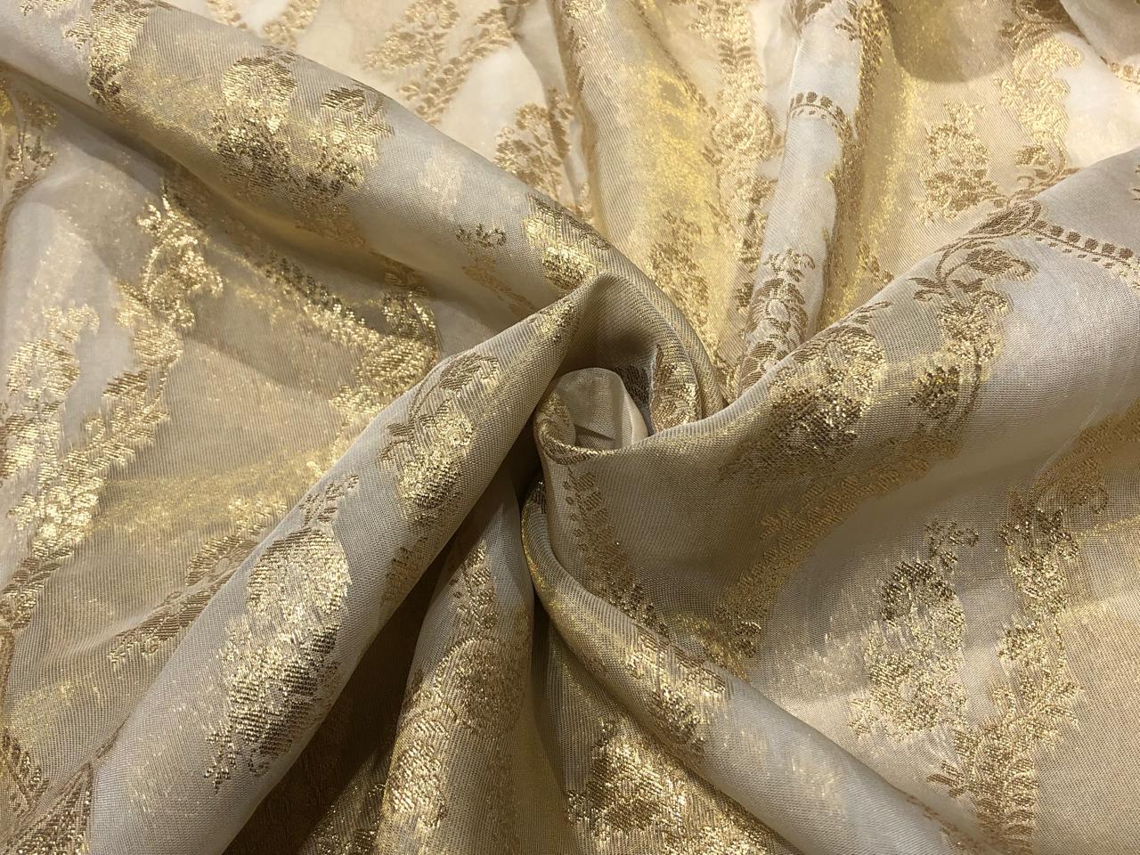 NYLON tissue with jacquard fabric  44"~wide available in 2 designs floral vines and geometric paisleys [17172/73]