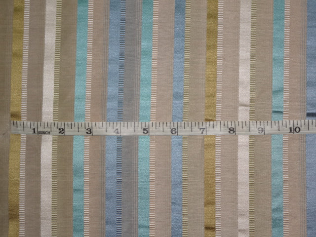 100%SILK TAFFETA FABRIC MULTI COLOUR WITH SATIN STRIPES 54" wide TafS123[2]