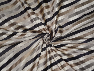 100% SILK TAFFETA FABRIC Olive,Grey,Dark Cream & Black COLOUR WITH SATIN STRIPES 54" wide Taf#S123[1]