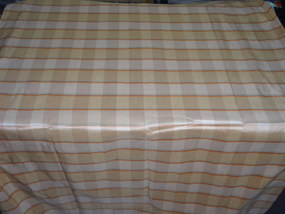 100% SILK DUPIONI FABRIC Red,Orange,Light Gold & Green COLOUR PLAIDS 44"wide DUP#C74[3]