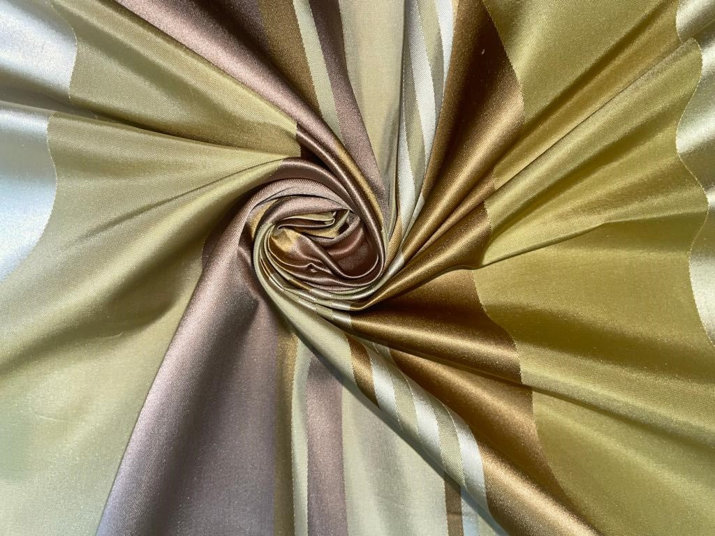 SILK TAFFETA FABRIC SHADES OF GOLD AND ONION PINK WITH SATIN STRIPES 54" wide TAF#S64[1]