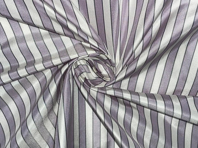 SILK TAFFETA Fabric Light Lilac,Ivory & Black color STRIPES 54" wide TAF#S119