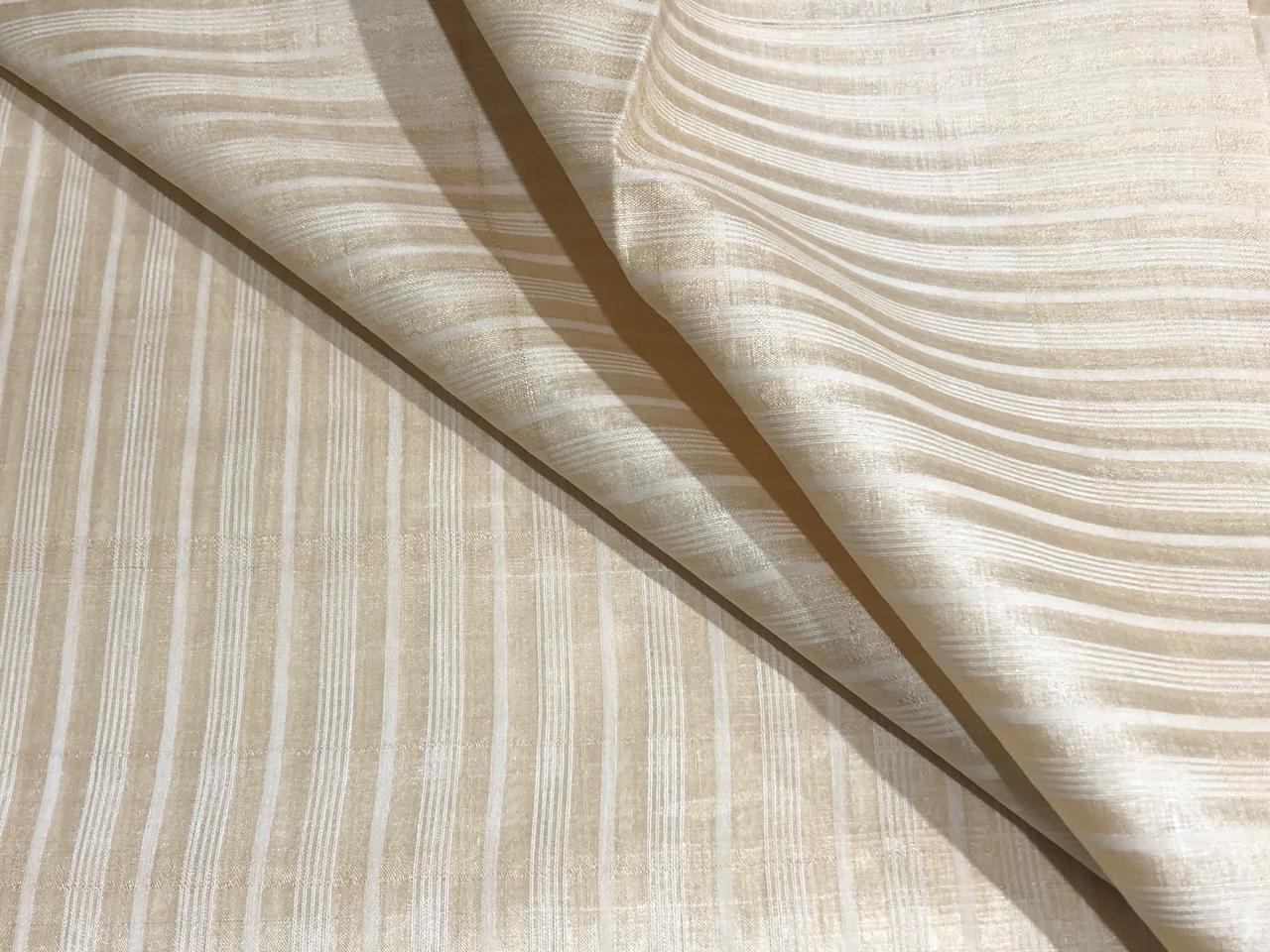 TUSSAR SILK FABRIC WITH SILK STRIPES 44" WIDE [17645]