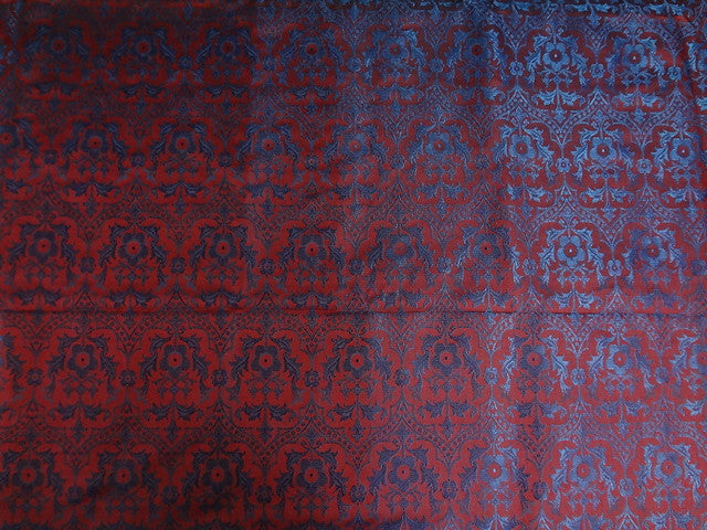 SILK BROCADE VESTMENT FABRIC BLUE & Pink color 36" WIDE BRO319[4]