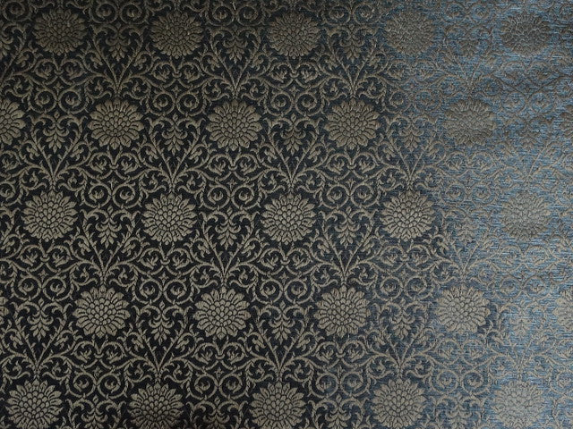 Spun Silk Brocade fabric Dark Silver Gold Color 44" WIDE BRO320[4]