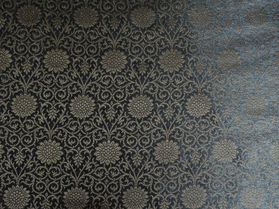 Spun Silk Brocade fabric Dark Silver Gold Color 44" WIDE BRO320[4]