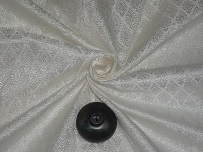 Spun Brocade fabric Ivory Color 44" wide BRO288[5]