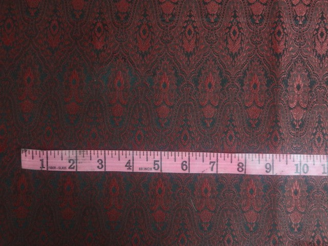 SILK BROCADE FABRIC Red & Black Color 44" wide BRO328[1]