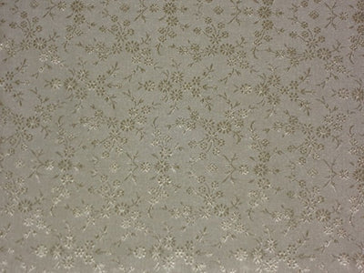 SILK BROCADE FABRIC Golden Olive Cream color 44" wide BRO333[1]