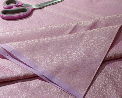 Silk Brocade fabric with leaf  jacquard available in3 colors sky blue , mint and lilac BRO990