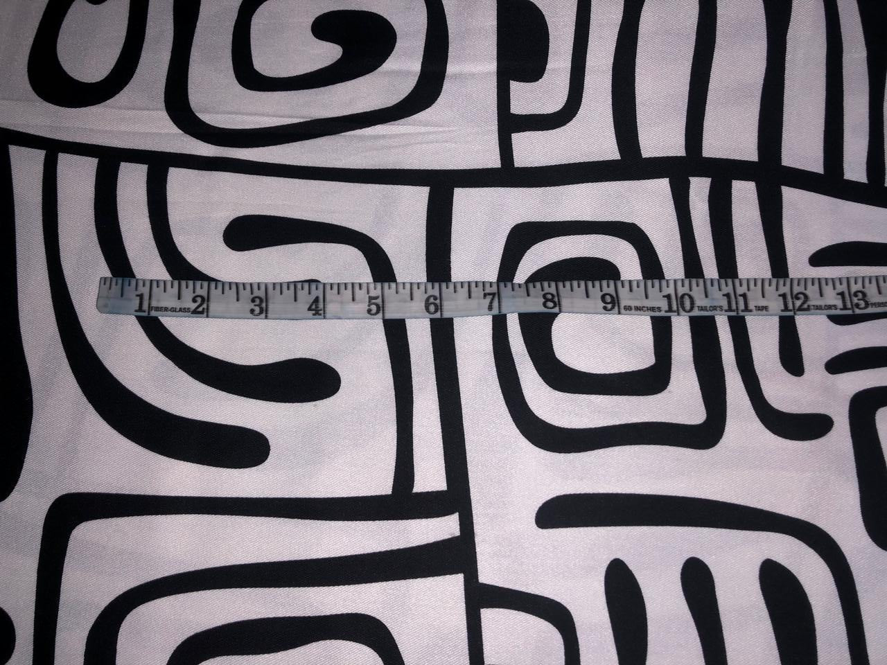 Rayon Twill white and black  abstract Printed fabric 58"wide [[16309]