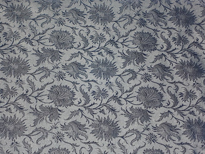 SILK BROCADE FABRIC Shades of Blue Colour 44" wide BRO342[2]