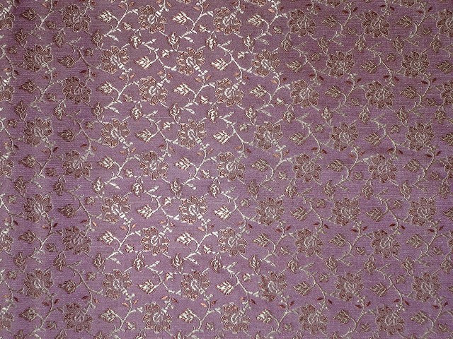 SILK BROCADE FABRIC Pink, Brown & Beige Gold 44" wide BRO344[2]